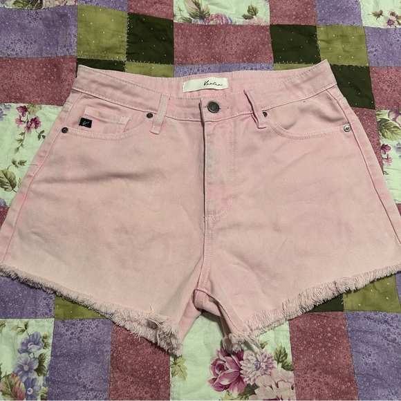 KanCan Pants - Kancan Pink‎ Denim Frayed Hem Shorts Size M
